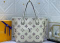 Louis Vuitton Full-Grain Leather Embossed Neverfull MM Tote Bag