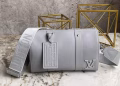 Louis Vuitton Grey Full-Grain Leather Speedy Duffle Bag
