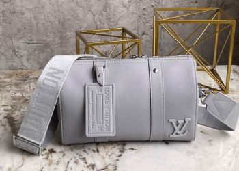 Louis Vuitton Grey Full-Grain Leather Speedy Duffle Bag